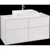 Villeroy & Boch V&B Waschtischunterschrank Wandbeleuchtung Finion 120x60,3cm, Abd.-Pl. wh. m, wh. m Lac