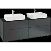 Villeroy & Boch V&B Waschtischunterschrank Wandbeleuchtung Finion 160x60,3cm, EM, Pl bla m, md bl. m Lac