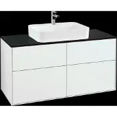Villeroy & Boch V&B Waschtischunterschrank Wandbeleuchtung Finion 120x60,3cm, Abd.-Pl. bla m, glo wh. Lac