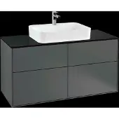 Villeroy & Boch V&B Waschtischunterschrank Wandbeleuchtung Finion 120x60,3cm, Abd.-Pl. bla m, Anthrac. m