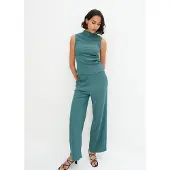 Bonprix Overall Set, 2er, aus Crinklejersey, schmale Passform, ärmellos, im 2er-Set