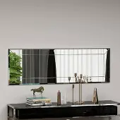 Dmora Spiegel Pyxis 40x120h cm Weiß Struktur aus Glas