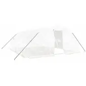 Furnicato Gewächshaus mit Stahlrahmen Weiß 30 m2 6x5x2,3 m