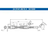 Ate Bremsschlauch 24.5141-0615.3 für VW Golf IV