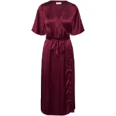 Kaffe Midikleid "Damen Kleid KAamara", Damen, Gr. 34, N-Gr, rot (burgundy), Obermaterial: 100% Polyester PES., Kleider Midikleid