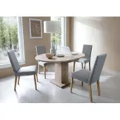 Designimpex Design Esstisch WM-100 Sonoma Eiche rund ausziehbar 100 - 140 cm