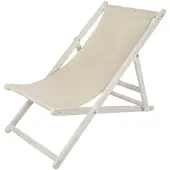 Feel2Home Liegestuhl Strandliege Weiß Gartenliege Klappbar Sonnenliege Strandstuhl Beige