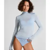 Hunkemoller Super Soft Shirt aus Kaschmir-Mix mit Rollkragen Blau