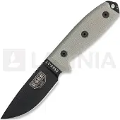 ESEE Model 3, black/green, black plastic sheath, nylon sheath
