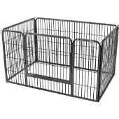 Feandrea Welpenauslauf 122x80x70cm Freilaufgehege Tierlaufstall grau
