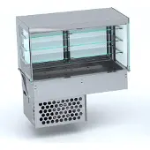 CombiSteel Einbau-Kühlvitrine mit eckigem Glasaufbau und Rollo GN4/1