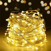 Salcar 10m 100 LED Solar Lichterkette,Weihnachten, Hochzeit, Party Dekoration, Warmweiß