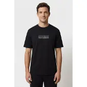 Napapijri T-Shirt "BOX LOGO", Herren, Gr. M, schwarz (schwarz beauty), Jersey, Obermaterial: 100% Baumwolle, normal, Rundhals, Shirts T-Shirt, Kurzarmdesign, mit Rundhalsausschnitt, aus Baumwolle