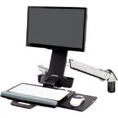 Ergotron Monitor-Wandhalterung StyleView Steh-Sitz Combo 45-266-026, inkl. Tastaturablage, Sitz- & Steharbeitsplatz, bis 13,2 kg, höhenverstellbar, VESA, Aluminium