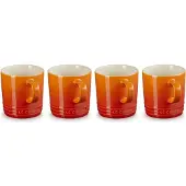 Le Creuset Becher Le Creuset Orangerot 350ml (set van 4)