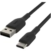 Belkin CAB002BT1MBK, 1 m, USB A, USB C, Schwarz