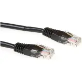 ACT Black 3 meter U/UTP CAT5E patch cable with RJ45 connectors CAT5E U/UTP BLACK 3.00M