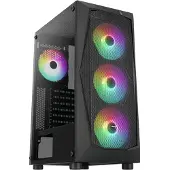 Aerocool Falcon ARGB, Midi Tower, PC, Schwarz, ATX, micro ATX, Mini-ITX, ABS, SPCC, Stahl, 15,7 cm