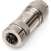 Digitus CAT 6A, feldkonfektionierbar, M12-Buchse X-kodiert IP67, Flach, Silber, Männlich, 10GBase-T, 26/1, Cat6a
