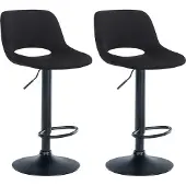 CLP 2er Set Barhocker Camden Samt drehbar und höhenverstellbar schwarz Material Gestell Metall matt schwarz