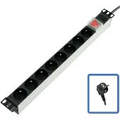 Lanview POWER STRIP 19" - 8 WAY - FULL ALUMINIUM WITH ON/OFF S (TUPS031)