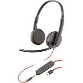 HP Poly Poly Blackwire C3225 USB-C Stereo-Headset, Kabelgebunden, Büro/Callcenter, 20 - 20000 Hz, 164,2 g, Kopfhörer, Schwarz