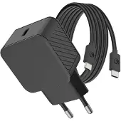 BigBen Interactive , USB-Ladegerät C 25W Power Delivery + USB-C / USB-C Kabel, Schwarz