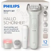 Philips Beauty Set 9900 BRE749/00 Beauty-Set, Grau, 32 Pinzette, Depilation, Exfoliation, Präzision, Rasieren, Glättende Pedikürrolle, 70400 RPM, Akku, Integrierte Batterie