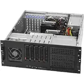 Supermicro SuperChassis 842TQC-668B, Rack, Server, Schwarz, Grau, ATX, EATX, micro ATX, 4U, Ventilatorausfall, HDD, Netzwerk, Leistung