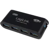 Logilink USB 3.0 4x, USB 3.2 Gen 1 (3.1 Gen 1) Type-A, 5000 Mbit/s, Schwarz, CE, RoHS, 5 V, 107 mm