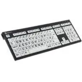 Logickeyboard XL Print, Volle Größe (100%), Kabelgebunden, USB, QWERTZ, Schwarz, Weiß