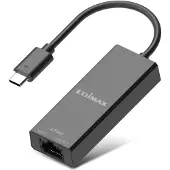 Edimax EU-4307 V2, Kabelgebunden, USB Typ-C, Ethernet, 2500 Mbit/s, Schwarz