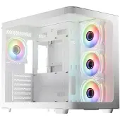 LC-Power LC-8001W-ON, Midi Tower, PC, Weiß, ATX, micro ATX, Mini-ITX, Metall, Kunststoff, Gehärtetes Glas, Gaming