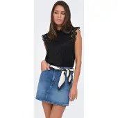 JDY Spitzenshirt "JDYLOTAS S/L LACE TOP JRS" Materialmix, regular fit