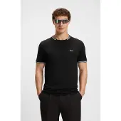 BOSS T-Shirt aus Stretch-Baumwolle mit Streifen und Logo Grösse XL