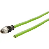 METZ CONNECT 142M2X10050 M12 Network cable, patch cable CAT 6A S/FTP 5.00 m Green PUR coating, Acid-resistant, Ozone-resistant, UV-resistant, Suitable for drag