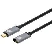 Techly ICOC MUSB322-CMF-010, 1 m, USB C, USB C, USB 3.2 Gen 2 (3.1 Gen 2), 10 Gbit/s, Schwarz, Grau