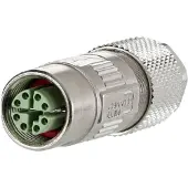 METZ CONNECT M12 Buchse IP67 gerade geschirmt, X-kodiert, Cat. 6A
