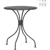 Yes Runder Gartentisch 60 cm im Vintage Shabby-Chic-Stil Lizette - Anthrazit