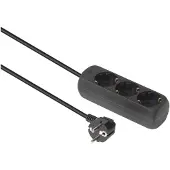 Microconnect GRU0033B, 3 m, Drinnen, Typ F, Typ F, Schwarz, 3 AC-Ausgänge