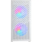 Mars Gaming MC-VORTEXW, Mini Tower, PC, Weiß, micro ATX, Mini-ITX, Netz, SGCC, Gehärtetes Glas, Gaming