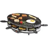 Domo Raclette Grill DO9038G große Backplatte Raclette-Set