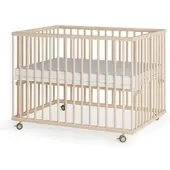 Sämann Laufgitter mit Matratze SleepPlus, Lattenrost & Sprossen natur Premium | Gr.: 100x100 cm