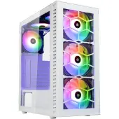 Kolink OBSERVATORY HF GLASS WHITE ARGB, Midi Tower, PC, Weiß, ATX, micro ATX, Mini-ITX, Metall, Gehärtetes Glas, Multi