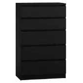 Top E Shop Topeshop M5 CZERŃ, Schwarz, 5 Schublade(n), Partikelbord, Einfarbig, Modern, Partikelbord