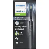 Philips Sonicare 5300 series Series 5300 HX7101/01 Wiederaufladbare Zahnbürste, Erwachsener, Schallzahnbürste, Tägliche Pflege, Intensiv, 62000 Bewegungen pro Minute, Schwarz, 2 min
