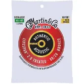 Martin strings Martin Authentic Akustikgitarrensaiten Lifespan 2.0 Behandelt Extra Light 12-saitig 80/20 Bronze