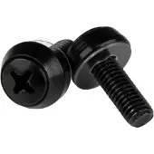 StarTech.com .com 50er-Pack M6 12mm Rackschrauben Set für 19 und 10 Zoll Serverracks, Netzwerkschränke und Gehäuse, Schwarz, TAA, Schraube, Schwarz, 50 Stück(e), 6 g