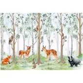 WALLARENA FOTOTAPETE Kinderzimmer Wald Vliestapete Tapete 350x250