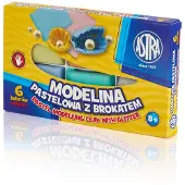 Astra Modelliermasse 6 Pastellfarben mit -Glitzer